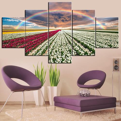 Vista 278 de Paisaje de 5 piezas pintura sobre lienzo