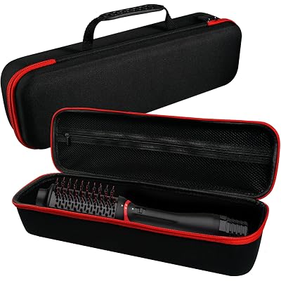 Hard Carrying Case for Revlon Hair Dryer Brush Original 1.0/Plus 2.0,Portable Travel Storage Bag Compatibility with All Brand Hot Tools Volumizer Hot Air Brush (Red)