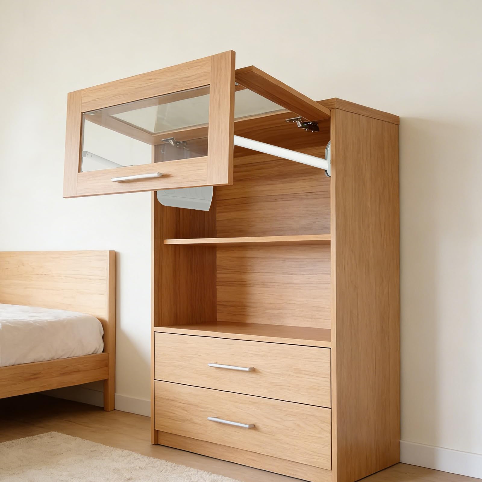 Lot de 2 supports de levage inversés pour porte d'armoire - Amortissement