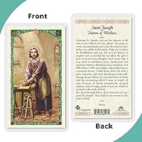 Vista 3 de Tarjeta Santa de Oración del Trabajador de San José (HC9-037E) - Laminado