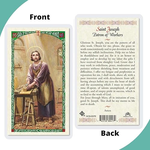 Miniatura 3 de Tarjeta Santa de Oración del Trabajador de San José (HC9-037E) - Laminado