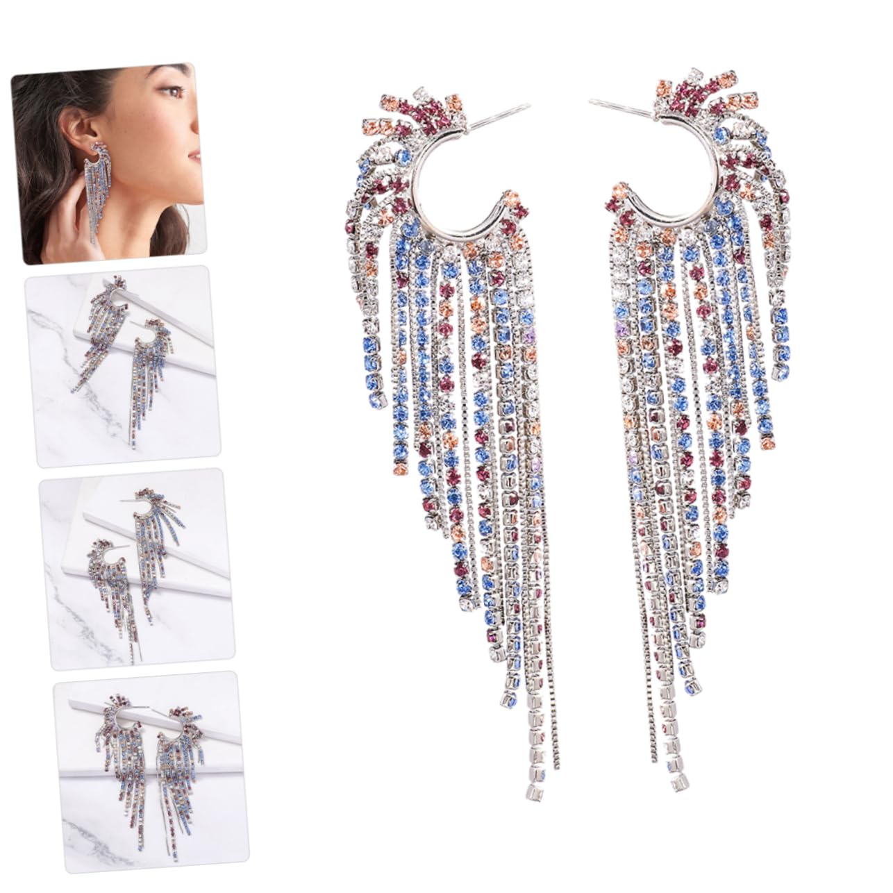 5pares Pendientes De Borlas Coloridos De Imitación Para Mujer Joyería De Declaración Elegante y Ocasiones Especiales