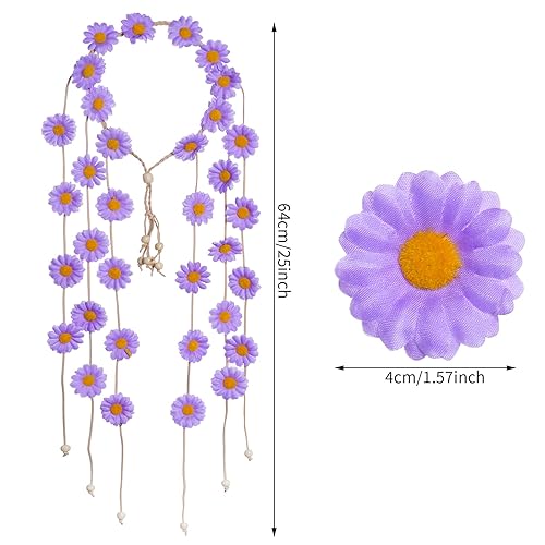 Miniatura 2 de 2 diademas de flores hippie corona floral verano girasol accesorios para el cabello para 70 s estilo bohemio disfraces