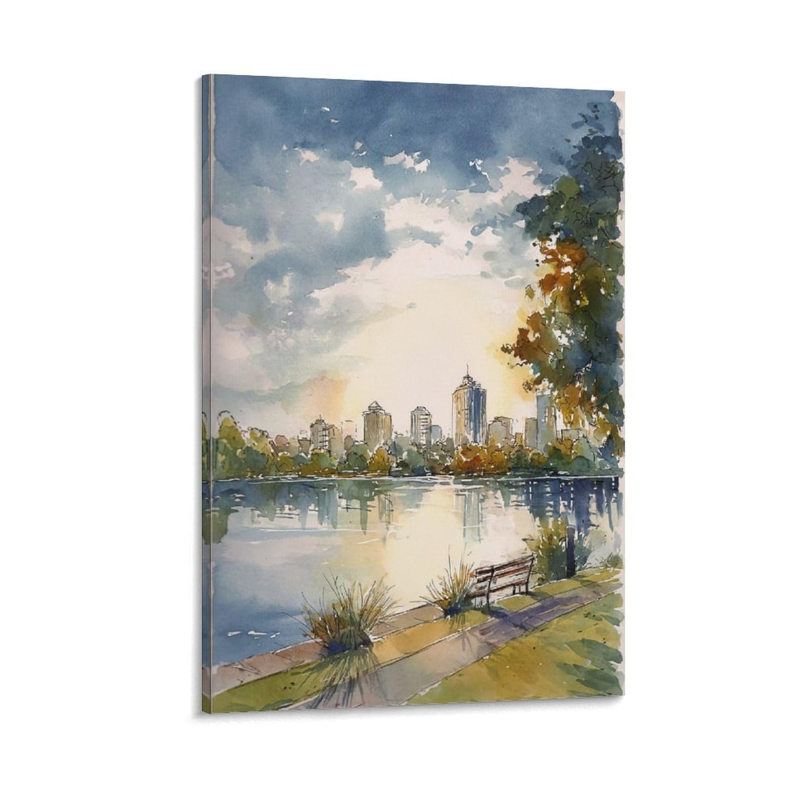 LCYNNH Orlando Painting 24x36inch(60x90cm) Vintage Travel Poster Watercolor Canvas Art