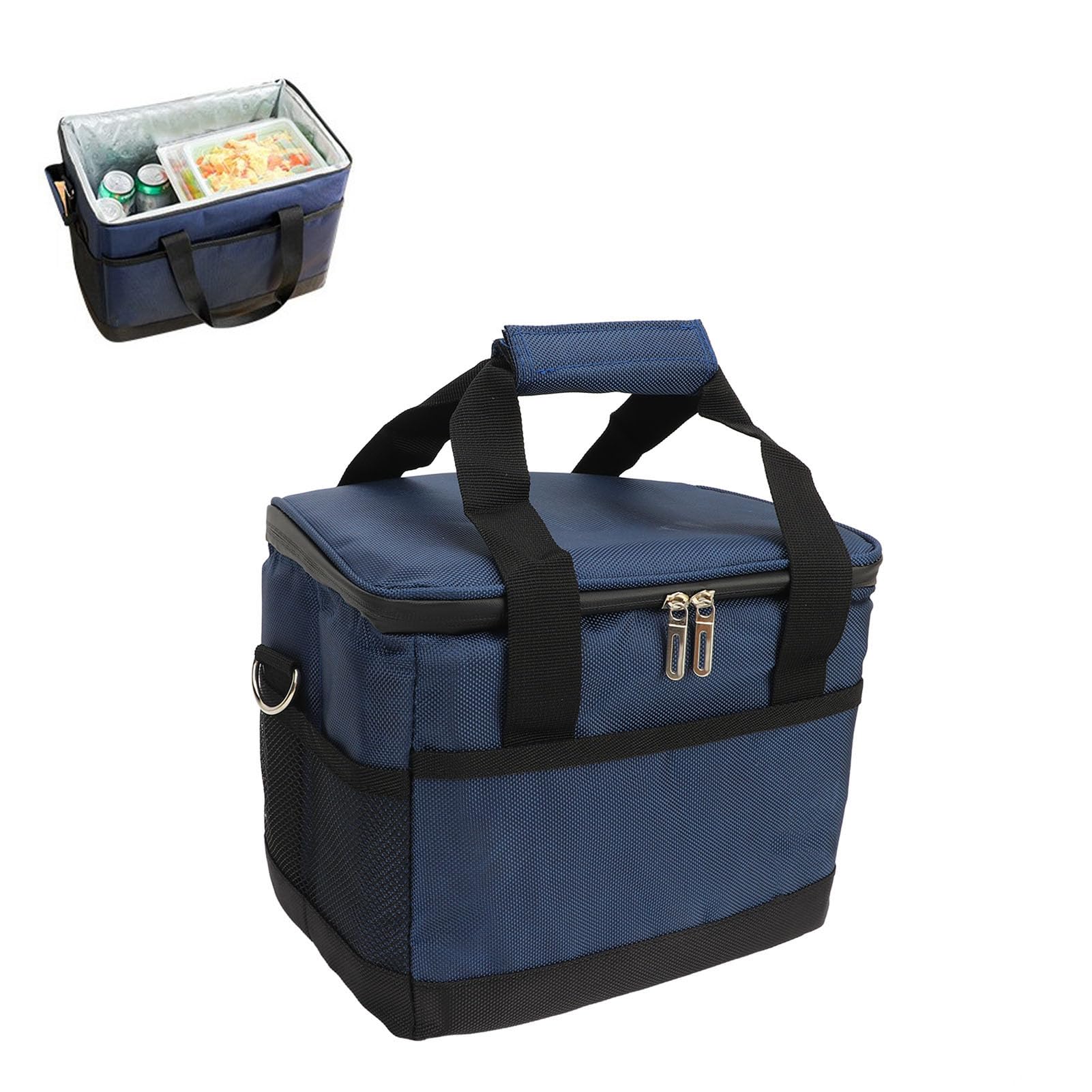 2 Sacs Isothermes MUNTE En Tissu Oxford - Gris Et Noir - 23x13x21 Cm - Feuille Aluminium - Pour Repas Travail, école, Pique-nique