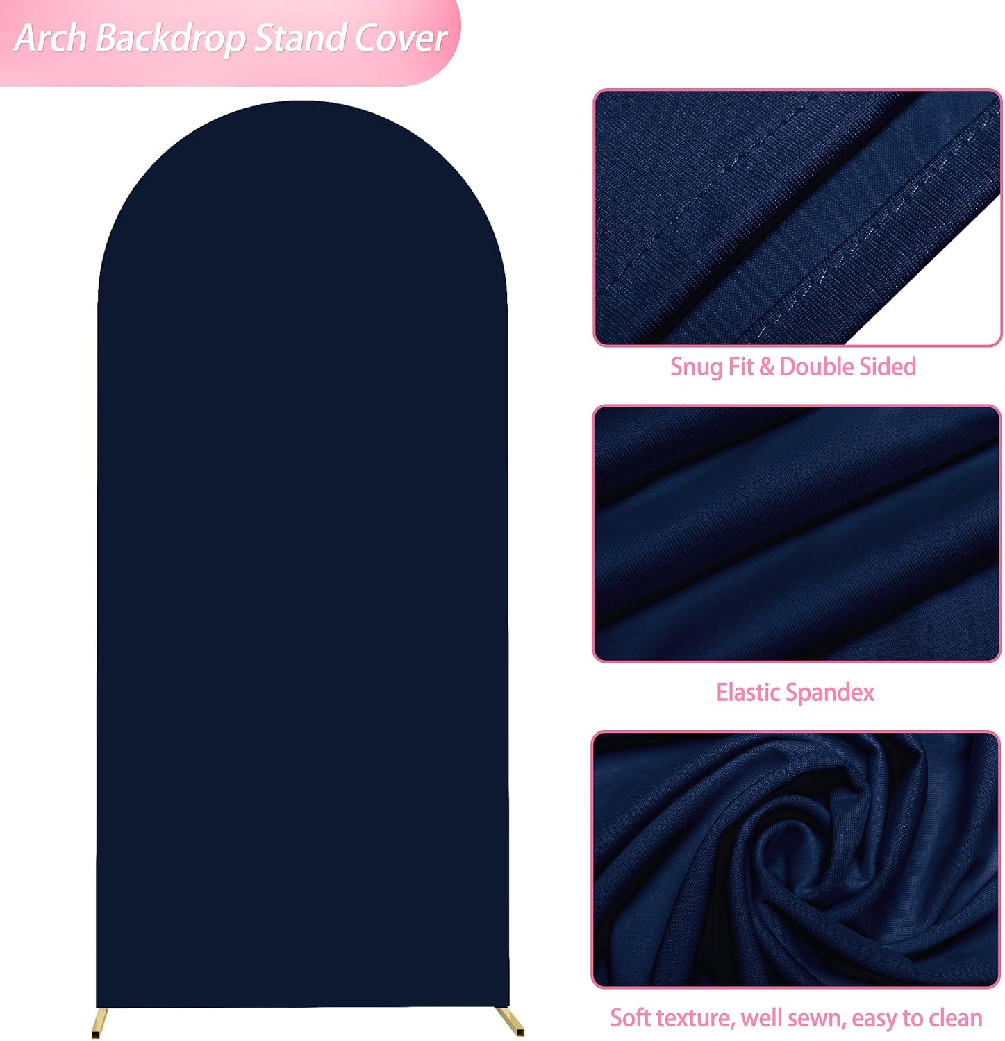 Wokceer 6FT Arch Backdrop Cover Navy Blue Arch Covers Stretchy Backdrop