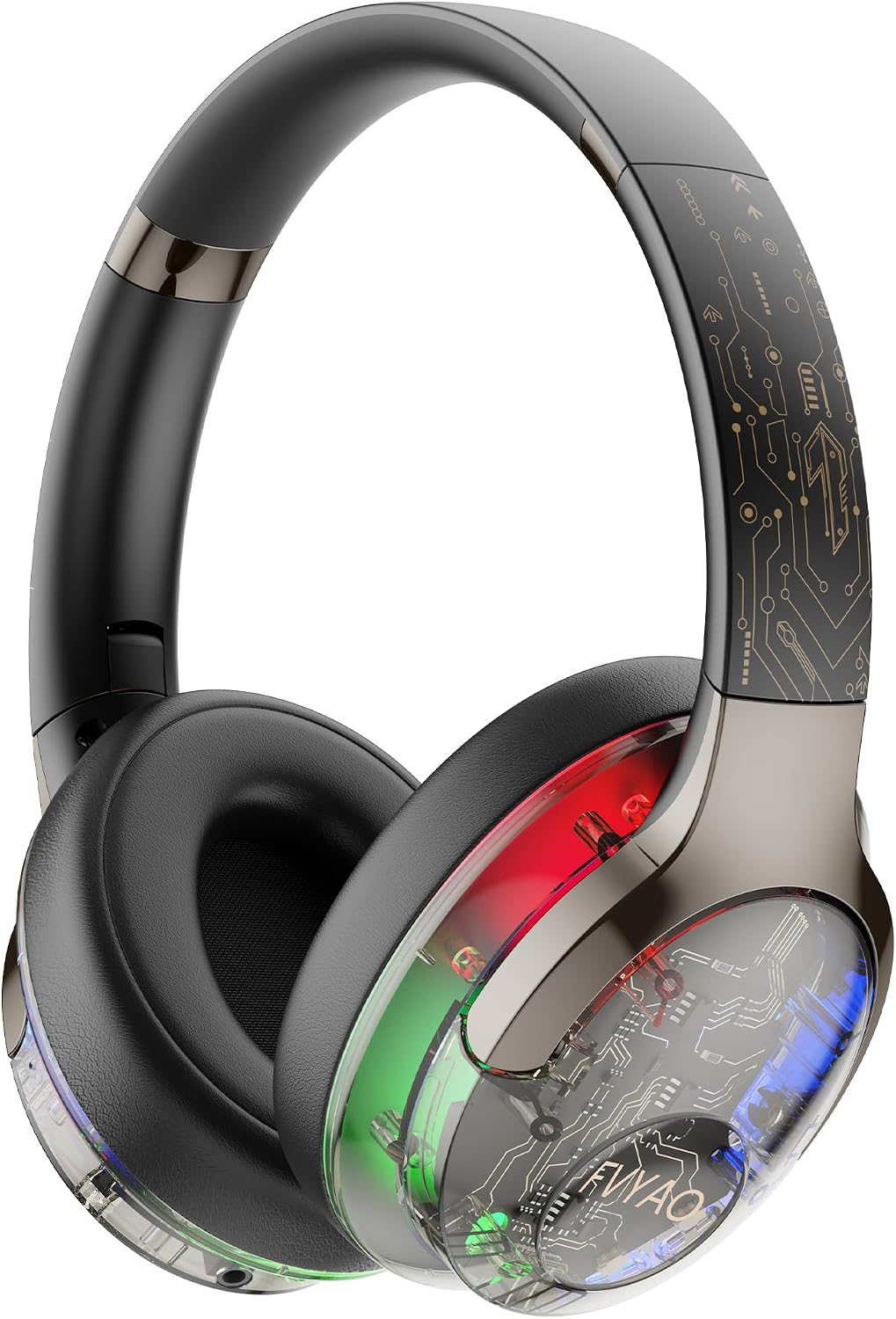 BUGANI Bluetooth Headphones Over Ear with RGB Light