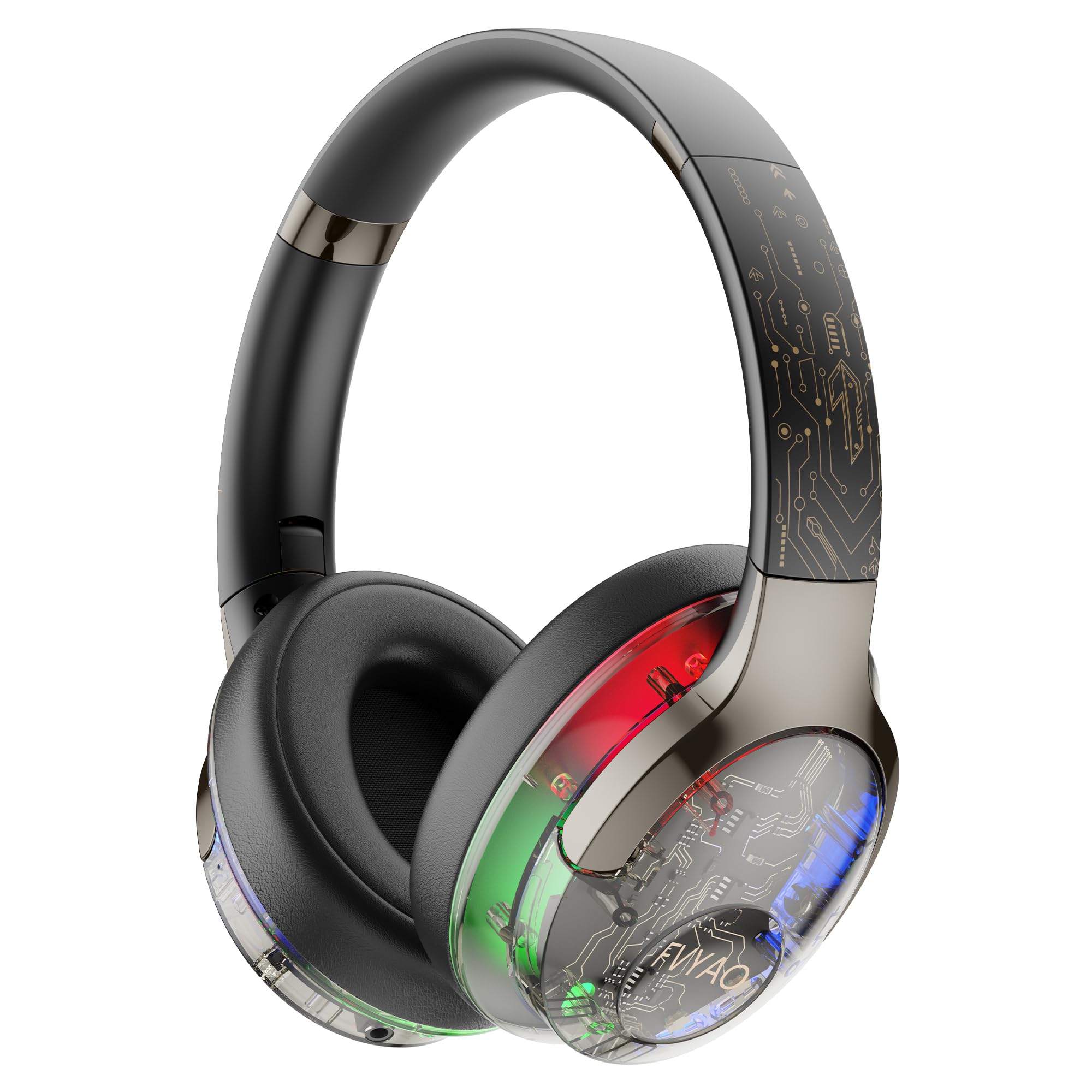 BUGANI Bluetooth Headphones Over Ear with RGB Light