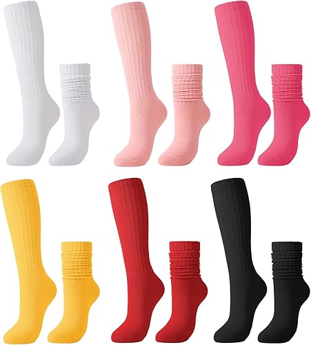 Miniatura 2 de Jspupifip Calcetines holgados para mujer, calcetines de neón de los años 80, transpirables, apilados, calcetines elásticos extra largos de punto