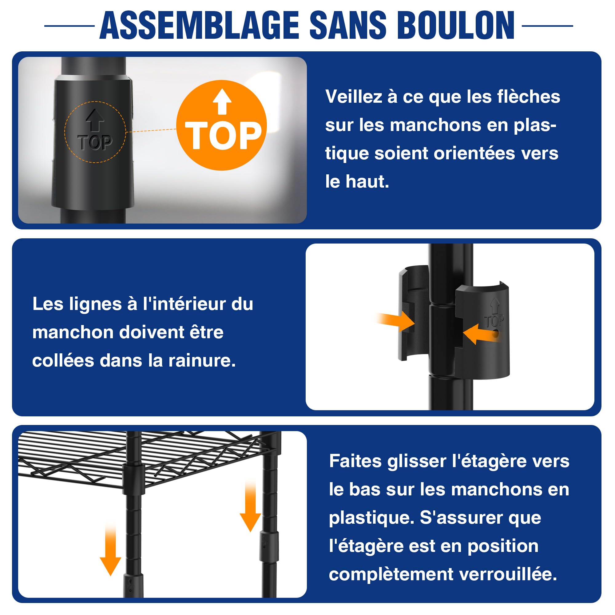 WORKPRO Étagère de Rangement à 5 Niveaux, Étagère de Stockage Metallique | Étagère Charge Lourde de 250KG(Total), 5 Couches Réglables, 4 Pieds Réglables en Hauteur, 44x29x130cm, pour Maison/Bureau