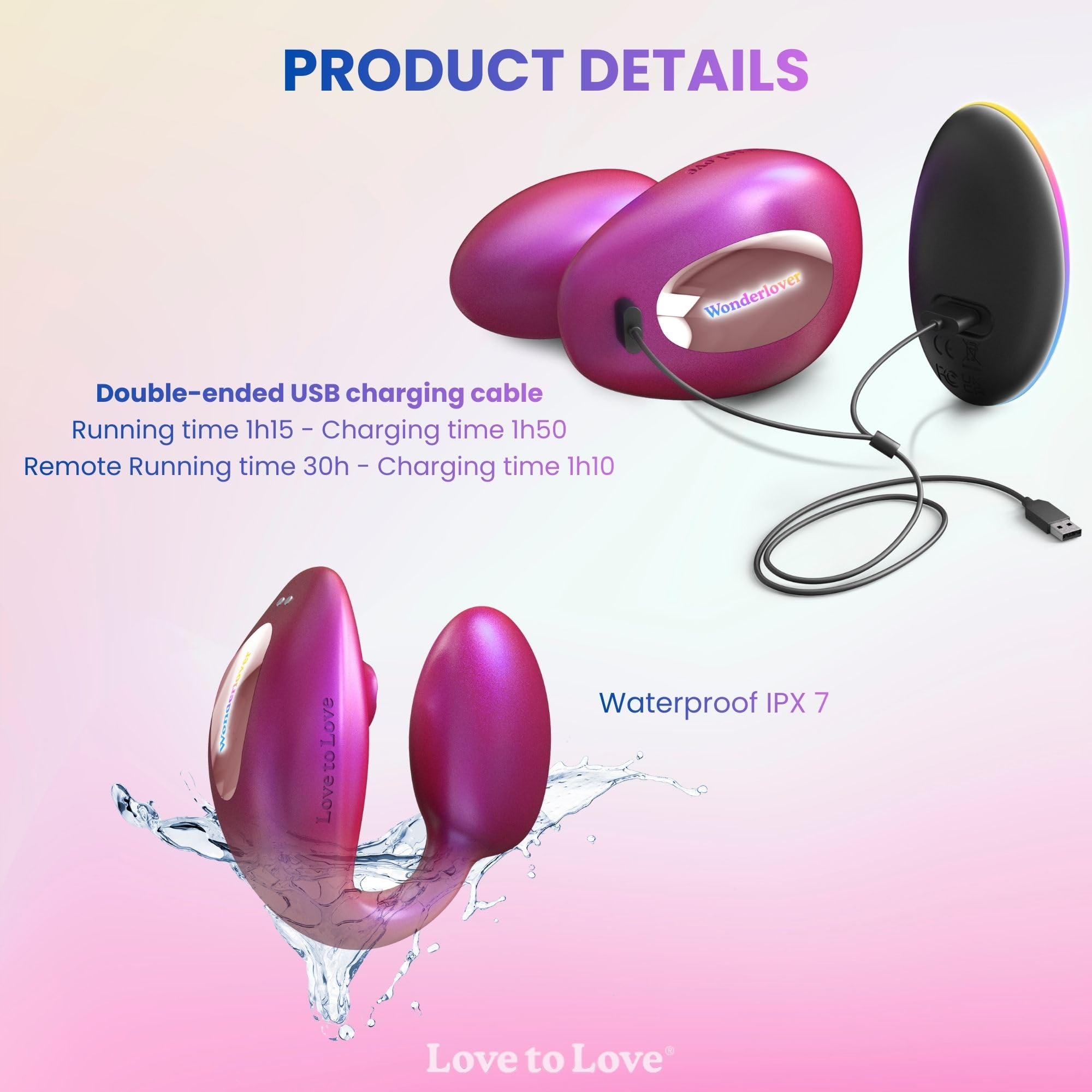Amazon.com: Love To Love WONDERLOVER Iridescent Shades Vibrating Toy -  Stimulation Vibrator for Ultimate Pleasure - Remote Control Vibrator Female Sex  Toys - G Spot Vibrator for Adults