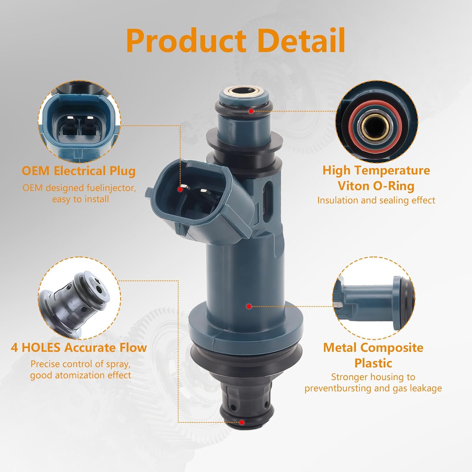 Fuel Injectors Replacement for Lexus ES300 1997-2001 RX300 1999-2003 Toyota Avalon 1998-2004 Camry 1998-2001 Highlander 2001-2003 Sienna 1998-2003 Solara 1999-2003 3.0L V6 23250-20020 6Pcs