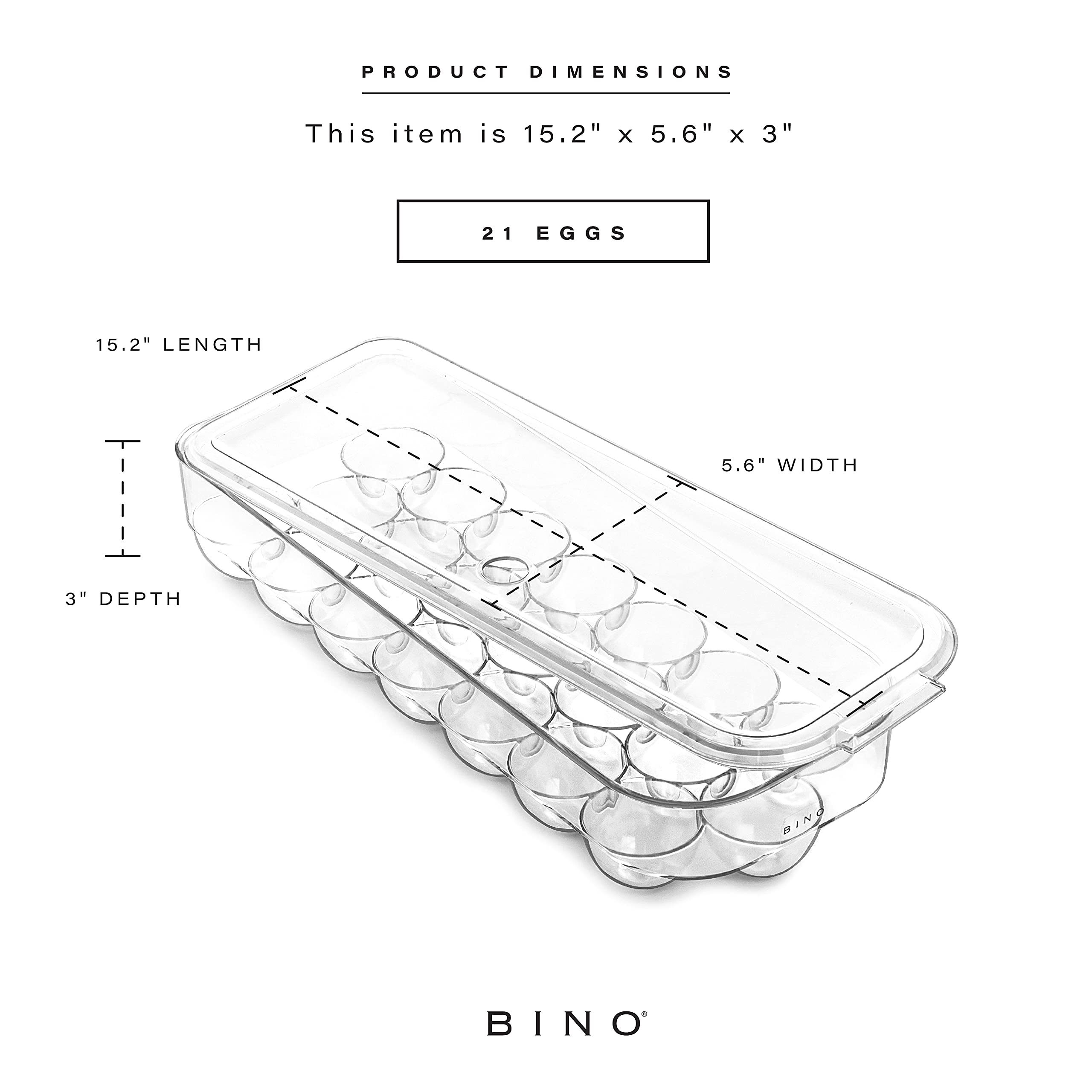 BINO Egg Container - Keep Eggs Fresh & Organized -3