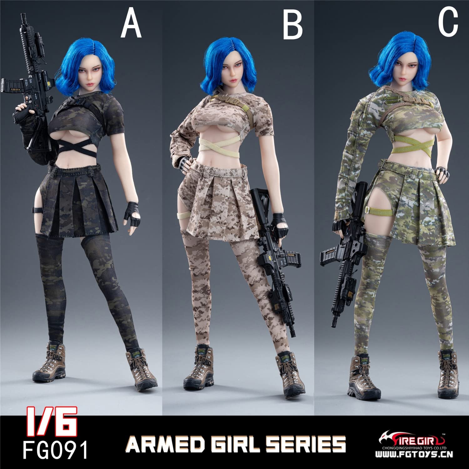 Amazon.co.jp: Fire Girl Toys 1/6フィギュア 少女 迷彩 戦闘制服 服