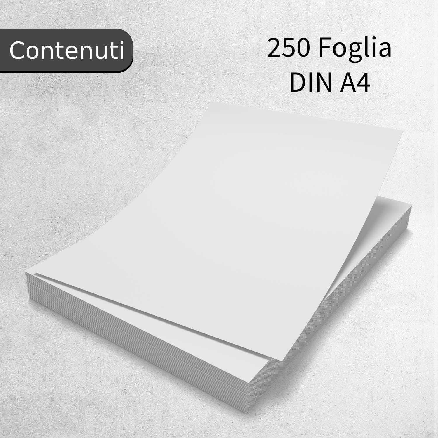 younikat Carta adesiva A4 autoadesiva 250 fogli bianco opaco - az067 | Carta adesiva stampabile per adesivi ed etichette con superficie opaca, adatta a stampanti laser e applicazioni creative