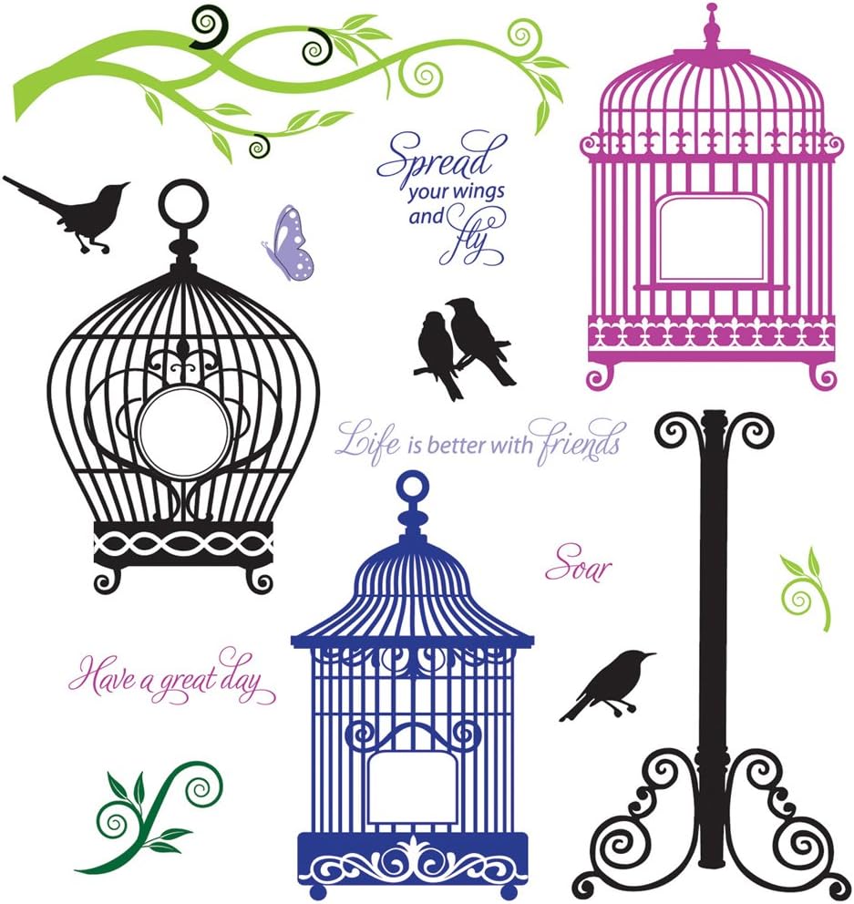 JustRite Stampers Cling Stamp Set, Spread Your Wings, 19 Piece