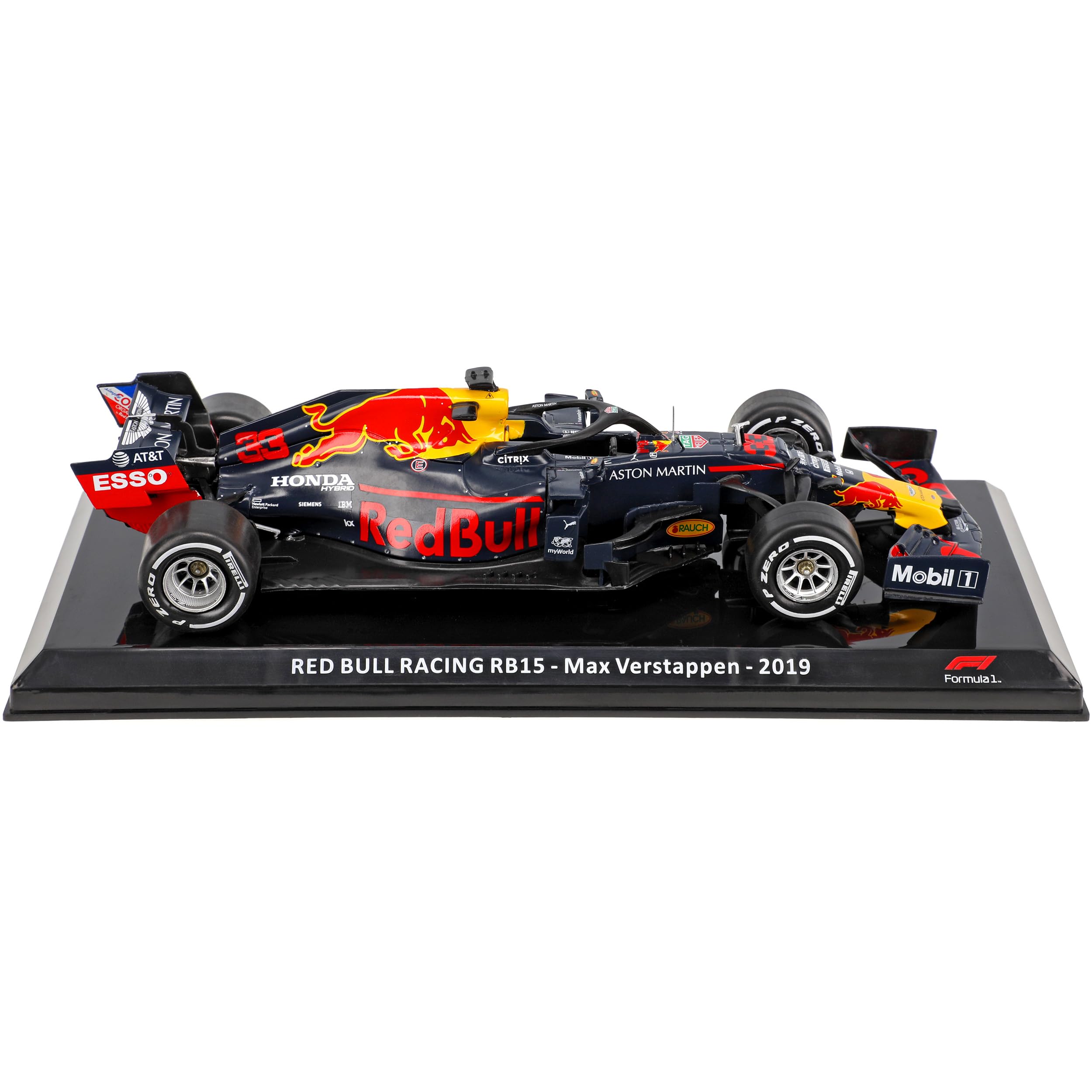 RB15 Max Verstappen 2019 Formel 1 mit Sockel und Vitrine 1/24 Modell Auto