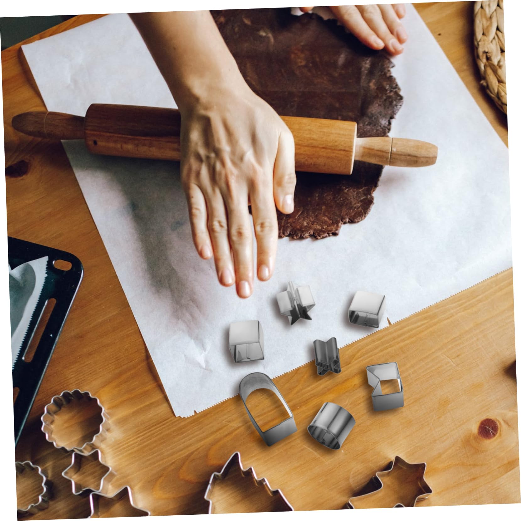 TOPBATHY 3 Sätze Werkzeuge Zum Backen Von Weihnachten Ausstechform Kuchenbrett Cracker-ausstecher Backen Ausstecher Weihnachtsausstecher Plätzchen Kekspresse Kekse Silver Rostfreier Stahl