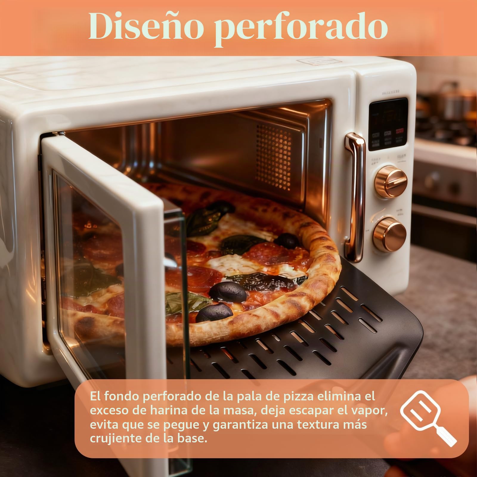 Juego de 2 Palas para Pizza Perforadas de Aluminio