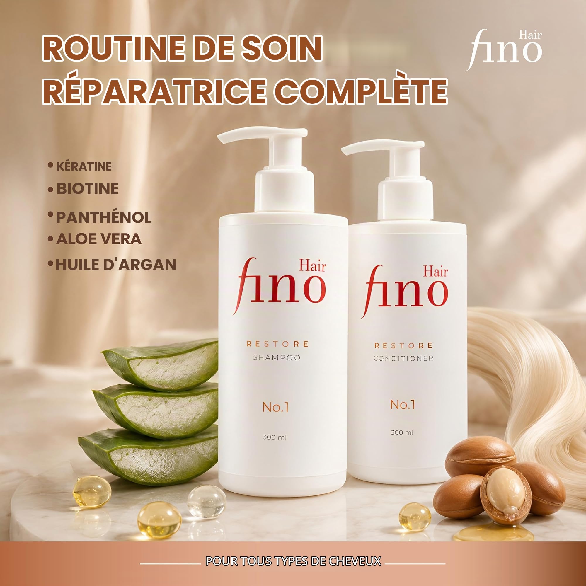 fino Hair RESTORE Duo Shampooing & Après-shampooing No.1 - cheveux abîmés