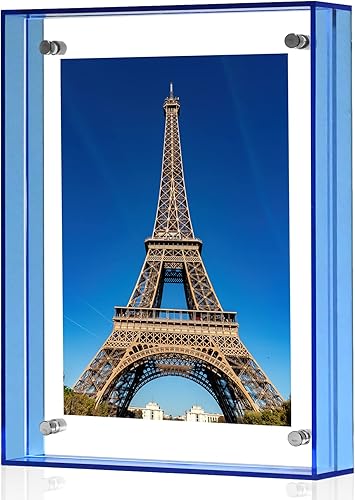 MFoffice Portarretratos de 5 x 7 pulgadas, impresionante marco de fotos acrílico de color, uso como marco de fotos de 5 x 7, 5 x 5, 4 x 6 pulgadas y