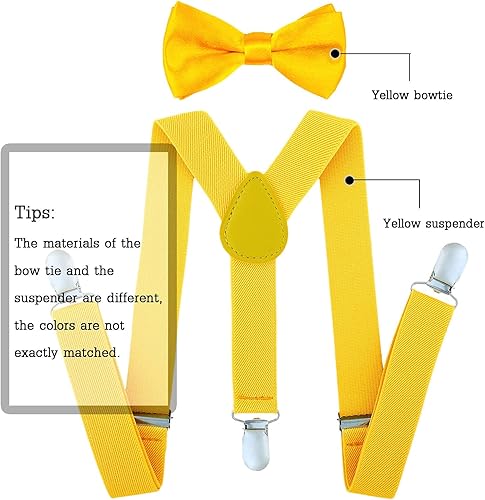 Miniatura 5 de AWAYTR Juego de corbatín con tirantes y tirantes ajustables para niños y niñas