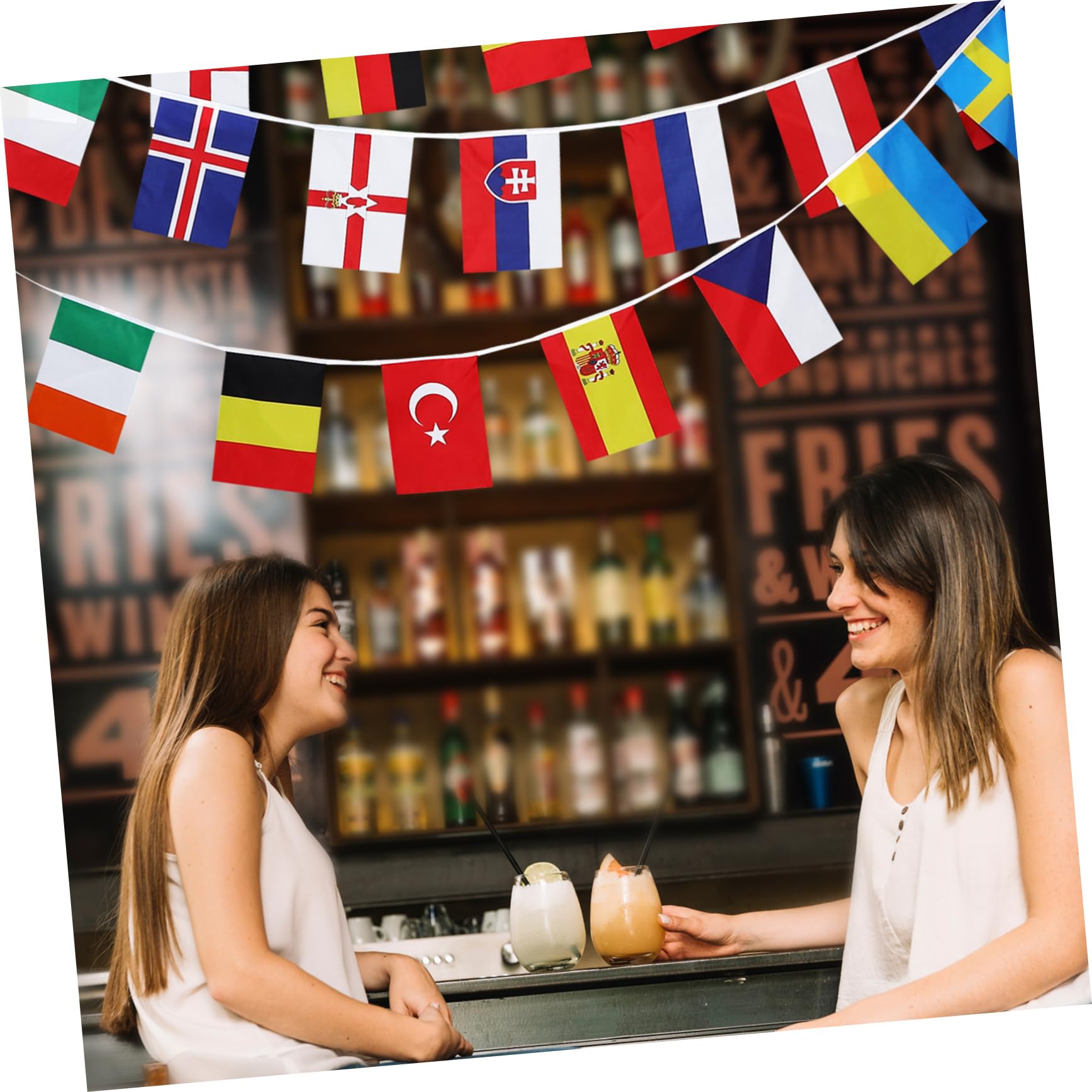 Bandiere Appese Mini in Poliestere per Club e Bar, Leggere | Stile Adorabile, Facile da Appendere, Portatile, per Bandiere di Vari Paesi Europei, Formato Compatto