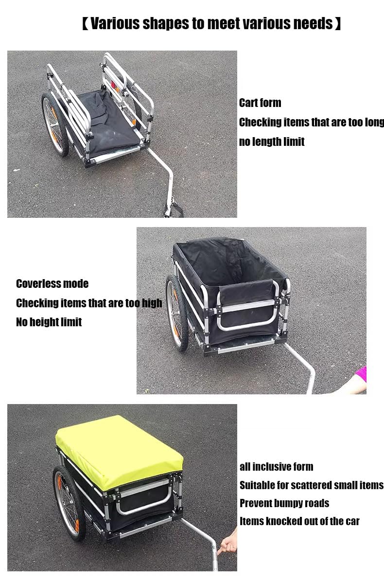 Remorque de vélo pour le camping et les aventures tout-terrain, design pliable pour un rangement et un transport faciles, compatible avec les vélos électriques