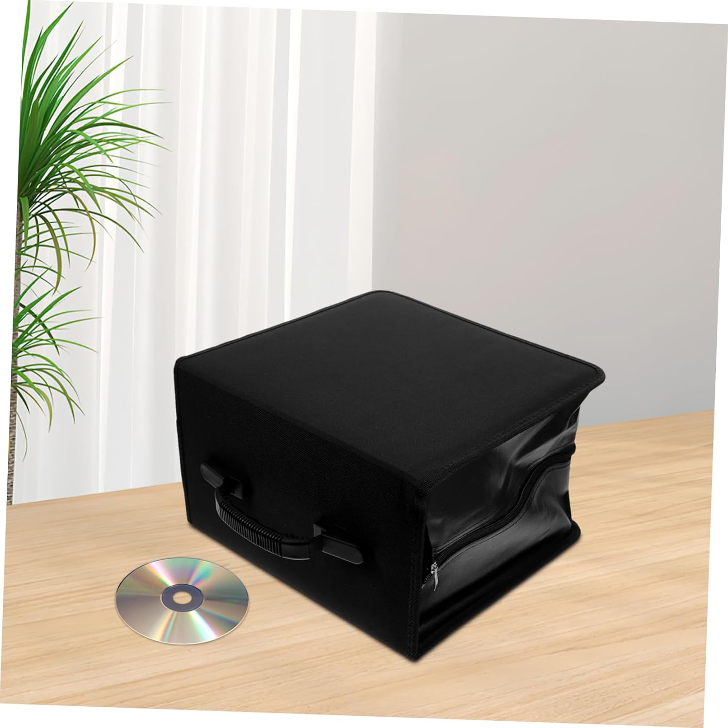 Zerodeko Stylish Cd DVD Storage Wallet with Handle Organize and Protect up to Discs for Car Use and Travel Pu Design