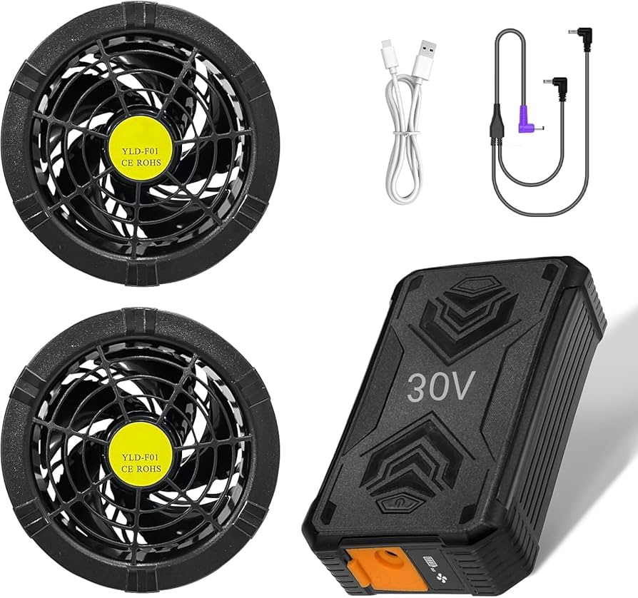 43V 高電圧 空調作業服用 30000mAh ファンバッテリーセット 急速充電 Amazon.co.jp: 空調作業服 30V ファンバッテリーセット モバイル