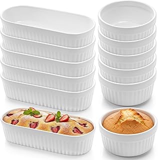 LemonRoad 12 Piece Oven-safe Porcelain Bakeware Set, Including 6 Pcs 6oz...