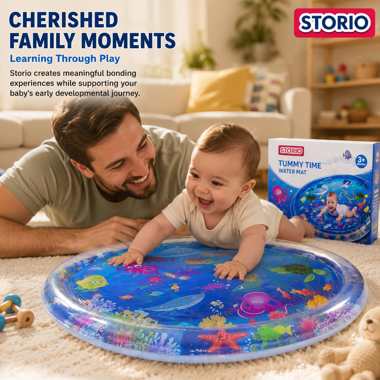Toysbuddy Tummy Time Water Mat for Babies | Sensory Play Gym for 6-12 Months | Newborn Baby Essentials | Water-Filled Activity Mat | Baby Gifts, Multicolor 1