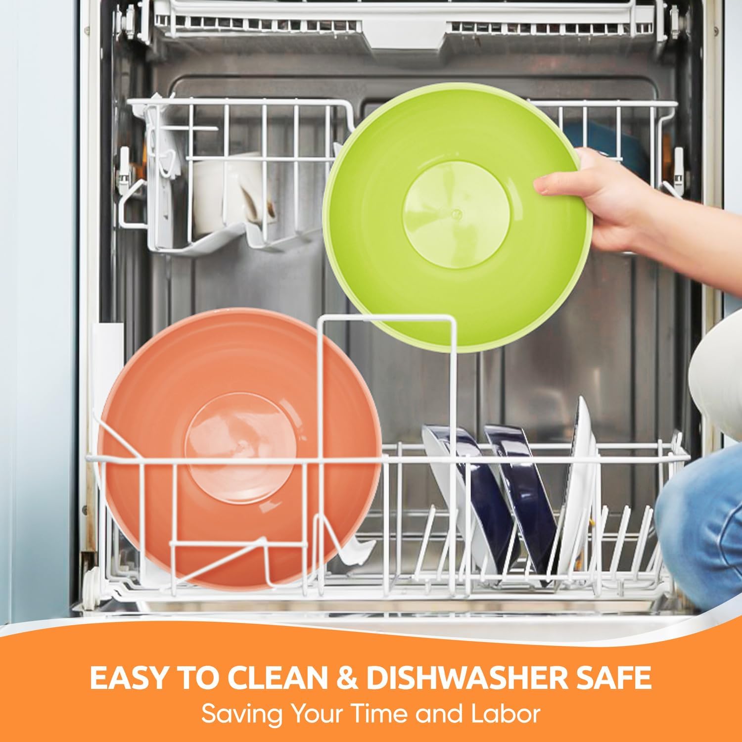 Walchoice Mixing Bowls with Airtight Lids Set of 6, Plastic Nesting Bowls Prep Bowls for Mixing, Serving, Kitchen Preparing, Storage, Microwave & Freezer Safe, Multi-Color