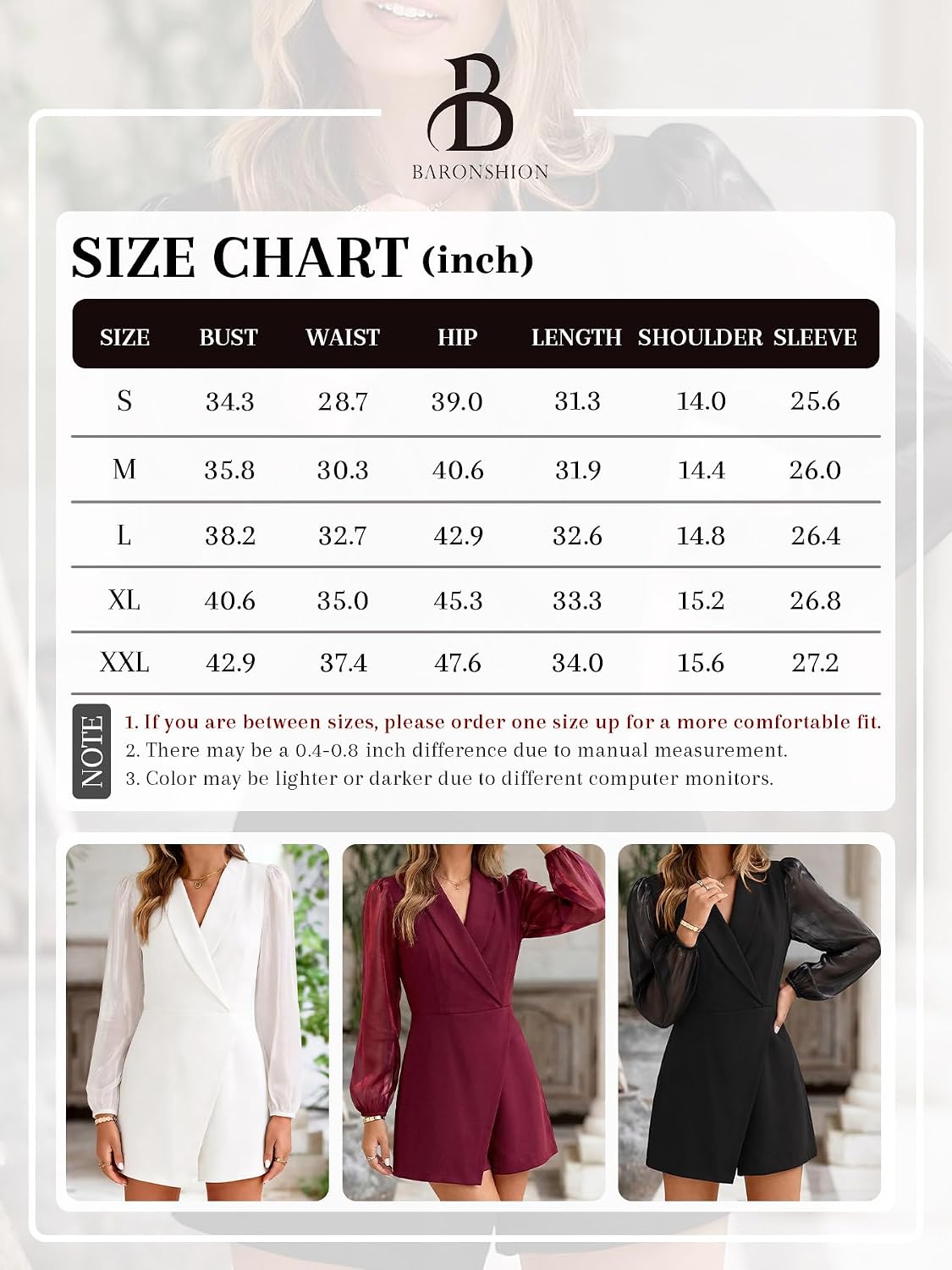 Womens Blazer Romper Chiffon Long Sleeve V Neck Short Jumpsuit Elegant Casual Work Blazer Jumpsuit