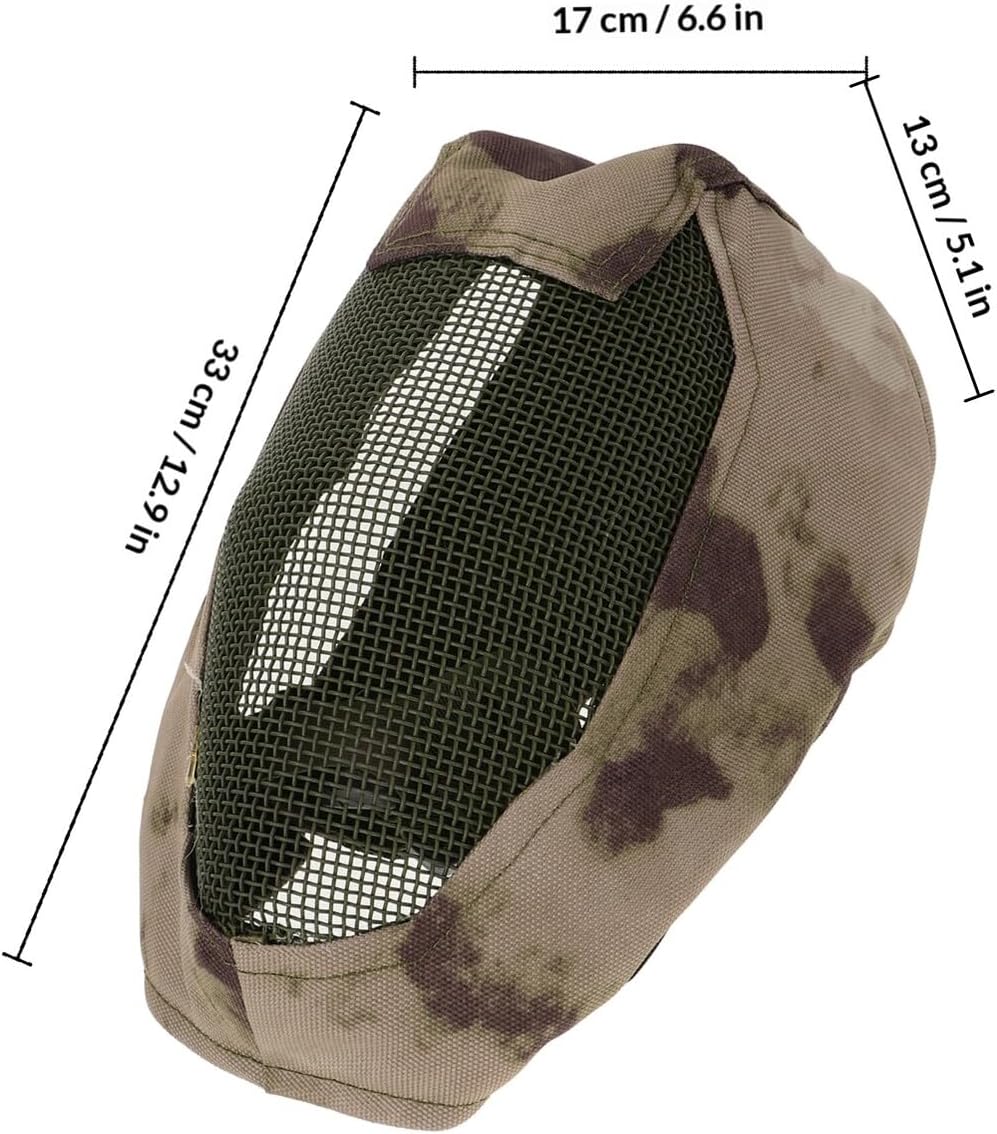 Fencing Full Face Mask Metal Mesh Protective Face Guard Breathable Outdoor Hunting Mask Impact Resistant for Sports and Training