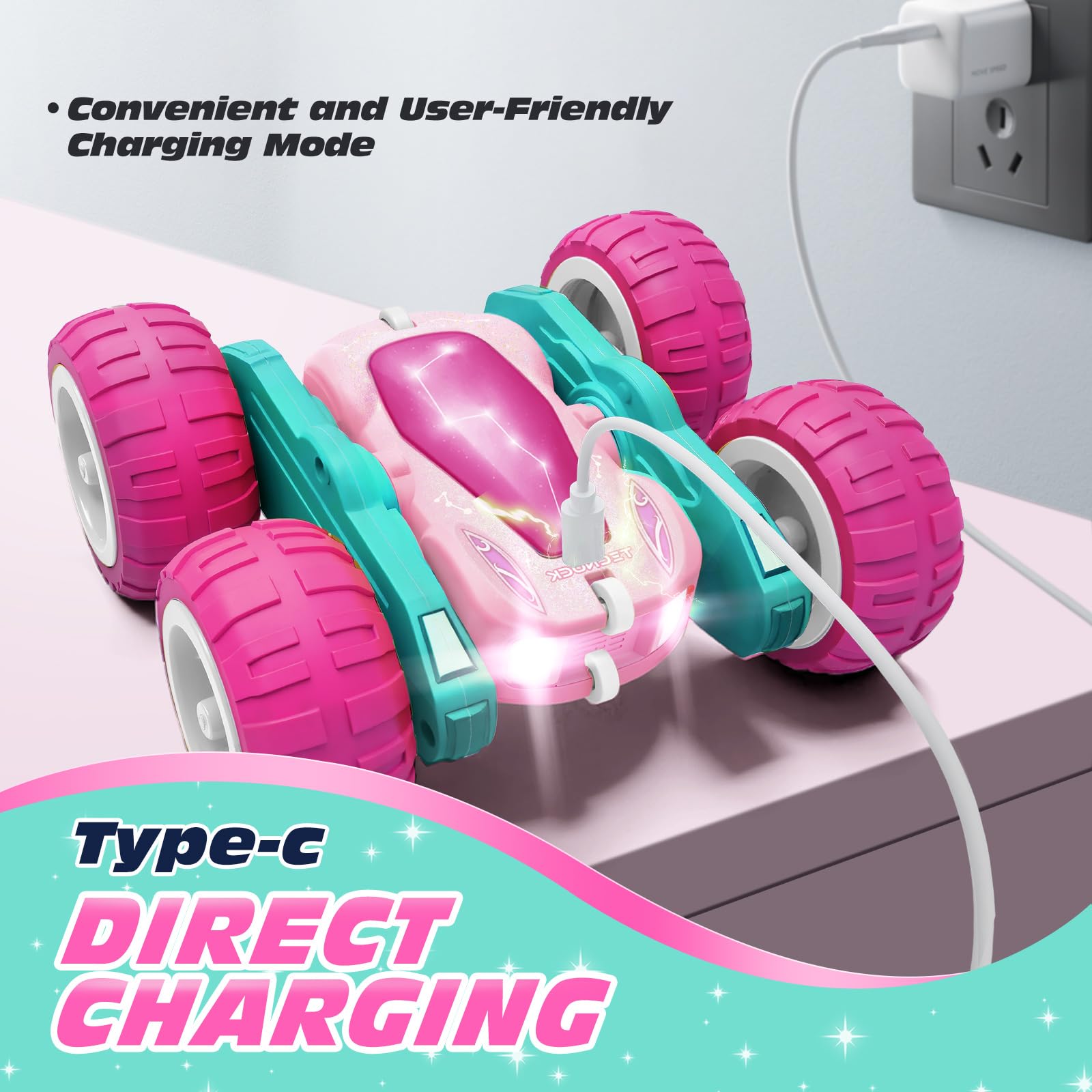 Tecnock Auto De Control Remoto Para Niños Y Adultos Escala 120 Sensor De Gestos 4WD Control Remoto Rastreador De 2 4 Ghz Coche De Acrobacias Con Luz Regalo Para Ninos Y Ninas