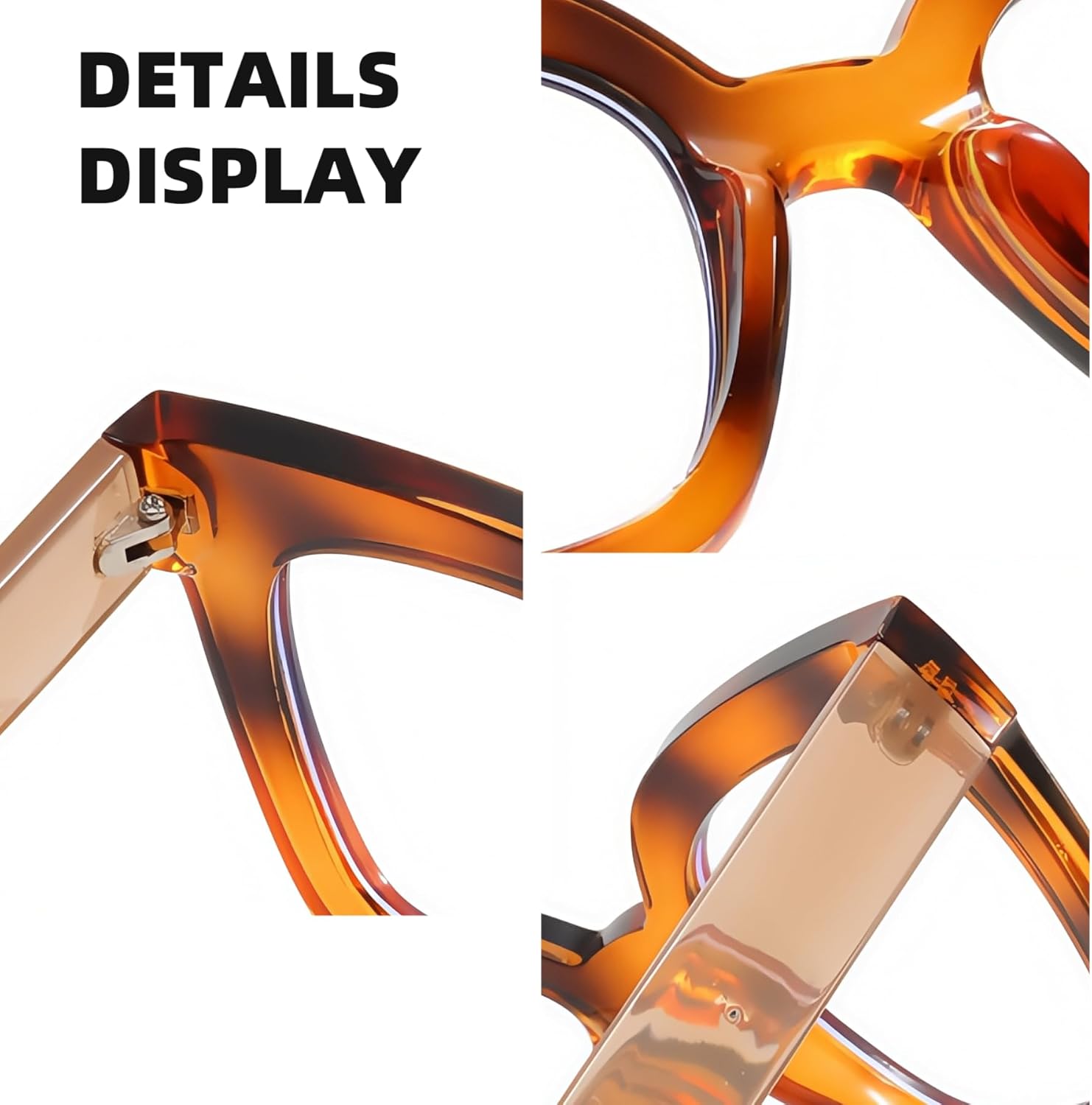 ICARA 2 Pack Trendy Oversized Blue Light Stylish Progressive Multifocus Readers,Retro Square Computer Reading Glasses - Image 5