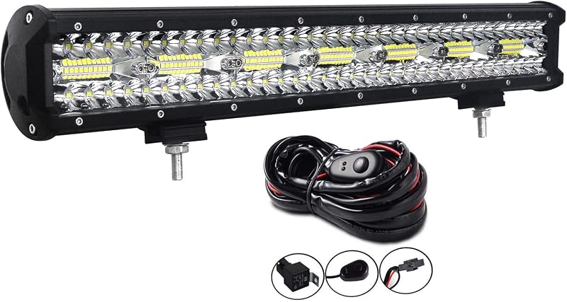 AUXTINGS 58cm 480W LED Munkalámpa Szett - Hármas Fénysávú Kiegészítő Fényszóró Kábelkötegekkel, Terepjárókhoz, Teherautókhoz, IP67 Vízálló,