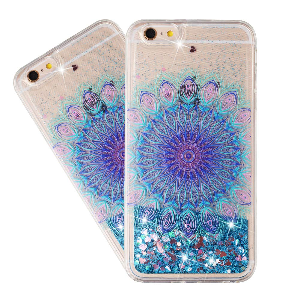 HMTECHUSiPhone 6S case for Girl Glitter Liquid Sparkle Floating Shiny Quicksand Clear Soft TPU Silicone Shockproof Protective Bumper Thin Cover for iPhone 6 / 6S