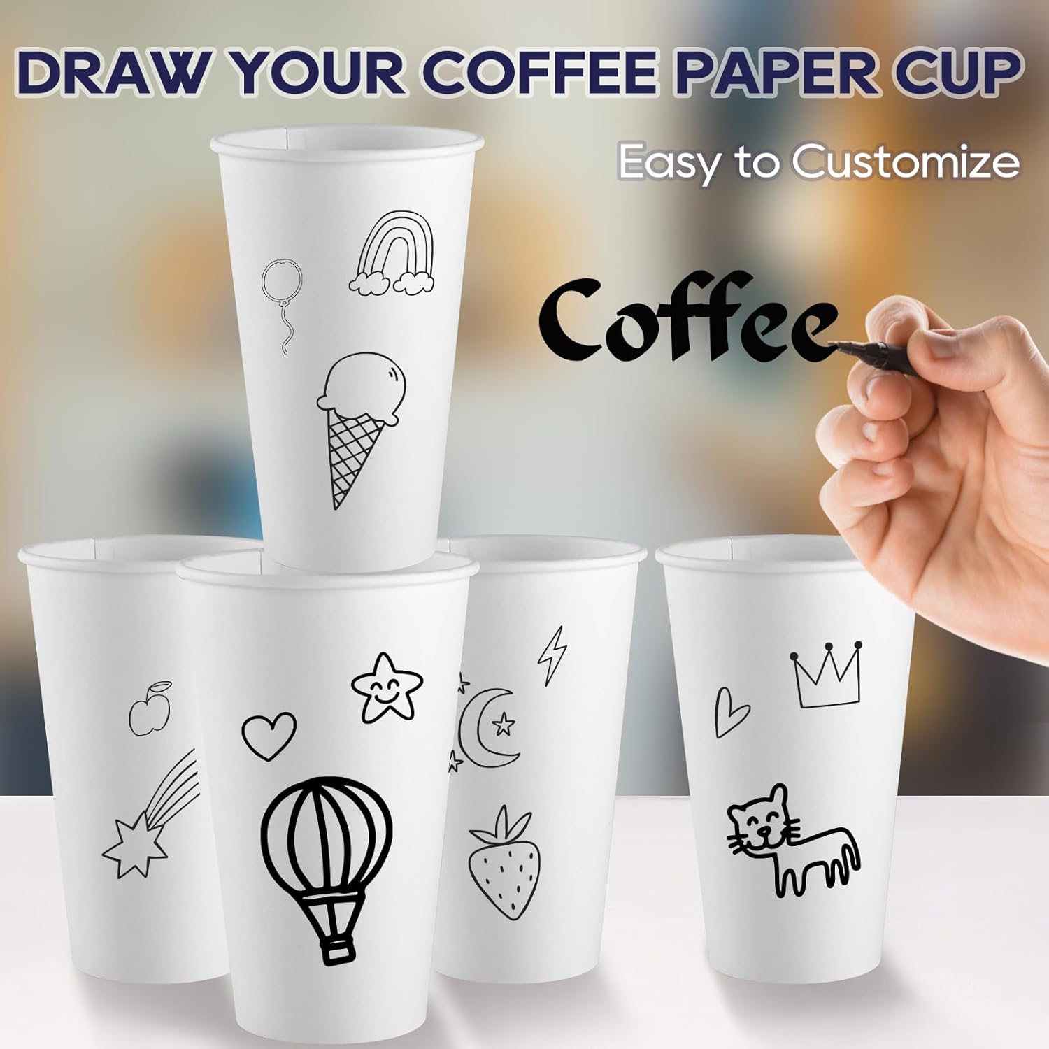 LITOPAK 1000 pack 16 oz Disposable Paper Coffee Cup, Hot Paper Coffee Cups, 16 oz White Paper Cups for Offices, Schools, Shops, Restaurants - Image 4
