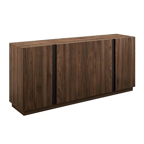 Walker Edison Liss Contemporary 4-Door Minimalist Sideboard 70 Inch Dark