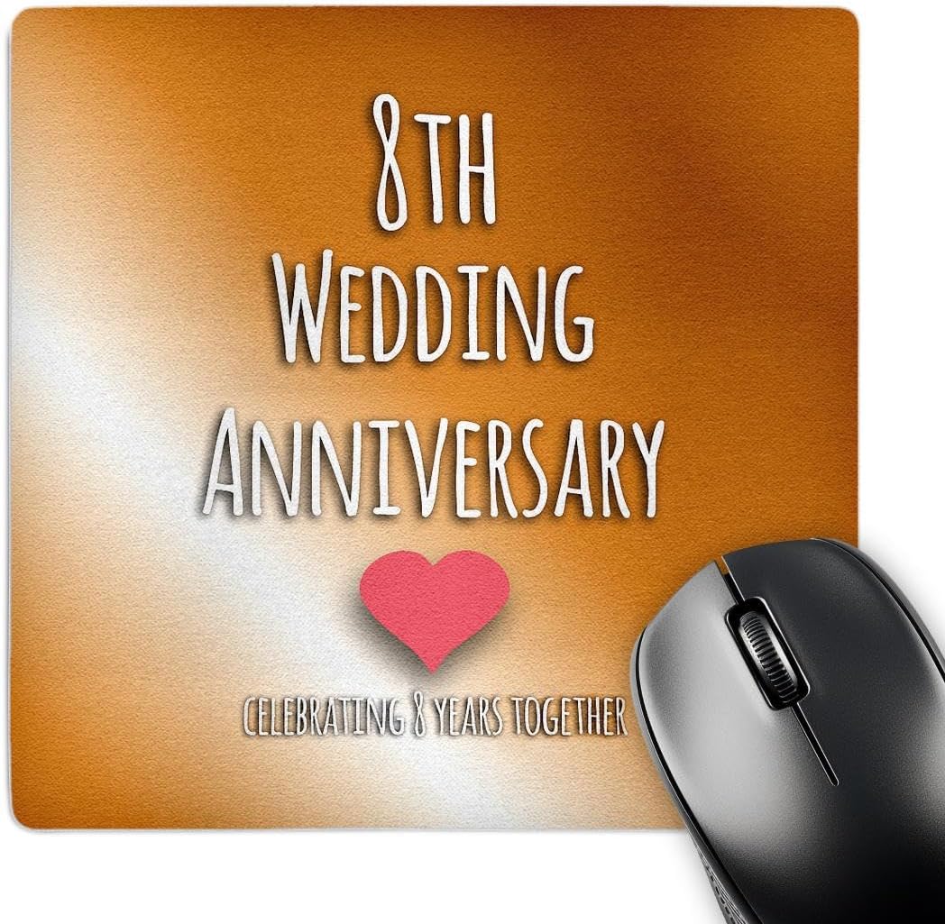 3dRose LLC 8 x 8 x 0.25 Inches Mouse Pad, 8th Wedding, Bronze (mp_154439_1)