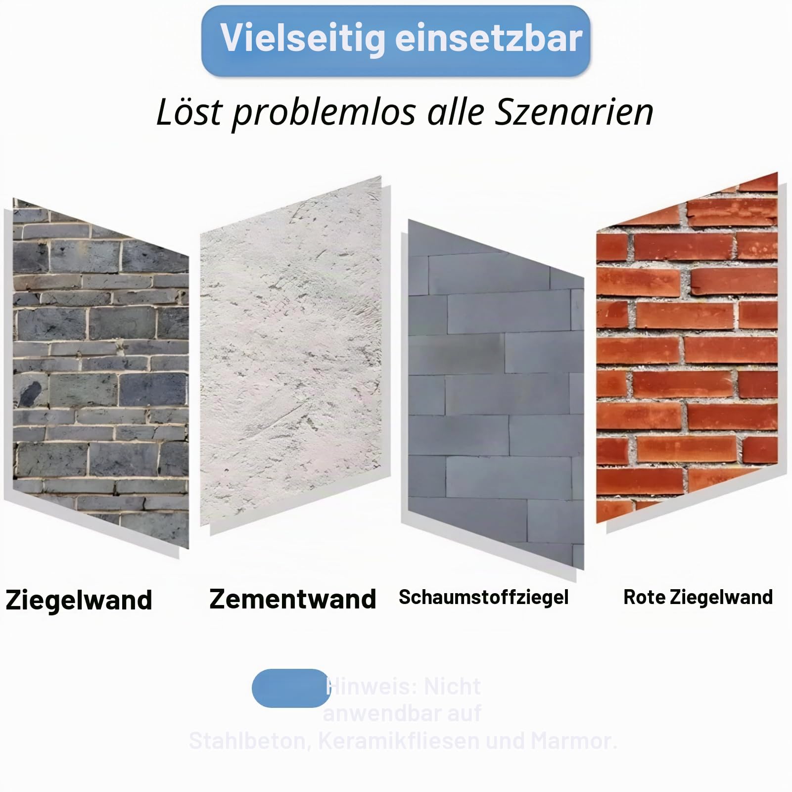 Greensen Bohrkronen-Set 6-teilig für Beton und Mauerwerk – SDS Plus Hohl-Bohrkrone, Dosenbohrer, Kernbohrer mit Zentrierbohrer – Ø 35/40/50/65/82/110 mm