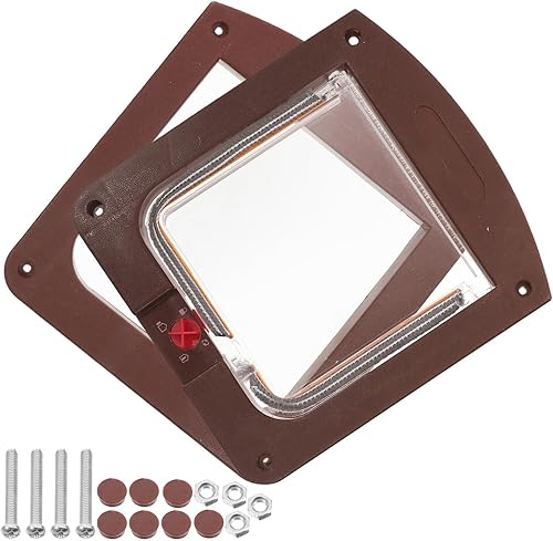 Heavy Duty Locking Cat Door for Interior Doors Two-Way Pet Access Flap with Safety Lock Abs Construction for Cats and Small Dogs Easy Installation