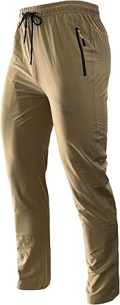 Mens Hiking Pants Lightweight Quick Dry Waterproof Breathable Athletic Joggers Track Running Sweatpants