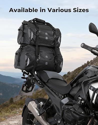 Miniatura 4 de KEMIMOTO Bolsa seca impermeable para motocicleta, equipaje suave, 40 L65 L, gran capacidad con 4 correas de liberación rápida, a prueba de polvo