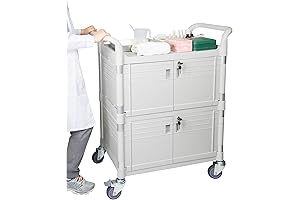 JaboEquip Double Lockable Mobile Med Carts on Wheels