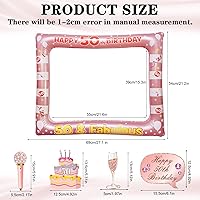 Vista 3 de Decoración de cumpleaños número 50, 30 piezas de accesorios para cabina de fotos de cumpleaños 50, marco inflable de cabina de fotos LMSHOWOWO