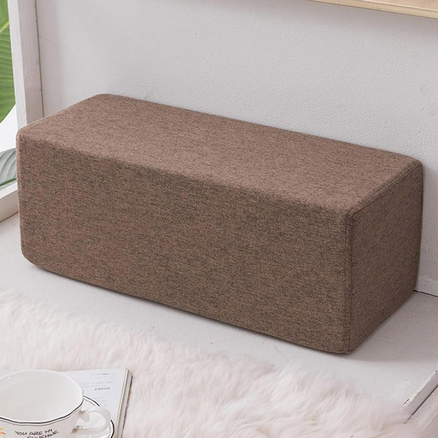 qing yun Square Sofa Armrest Cushion Support Bolster,Durable Sofa Armrest Pillow Bolster,Long Bed Gap Filler Mattress Sofa Arm Support Bolster (20x20x90cm,Brown)