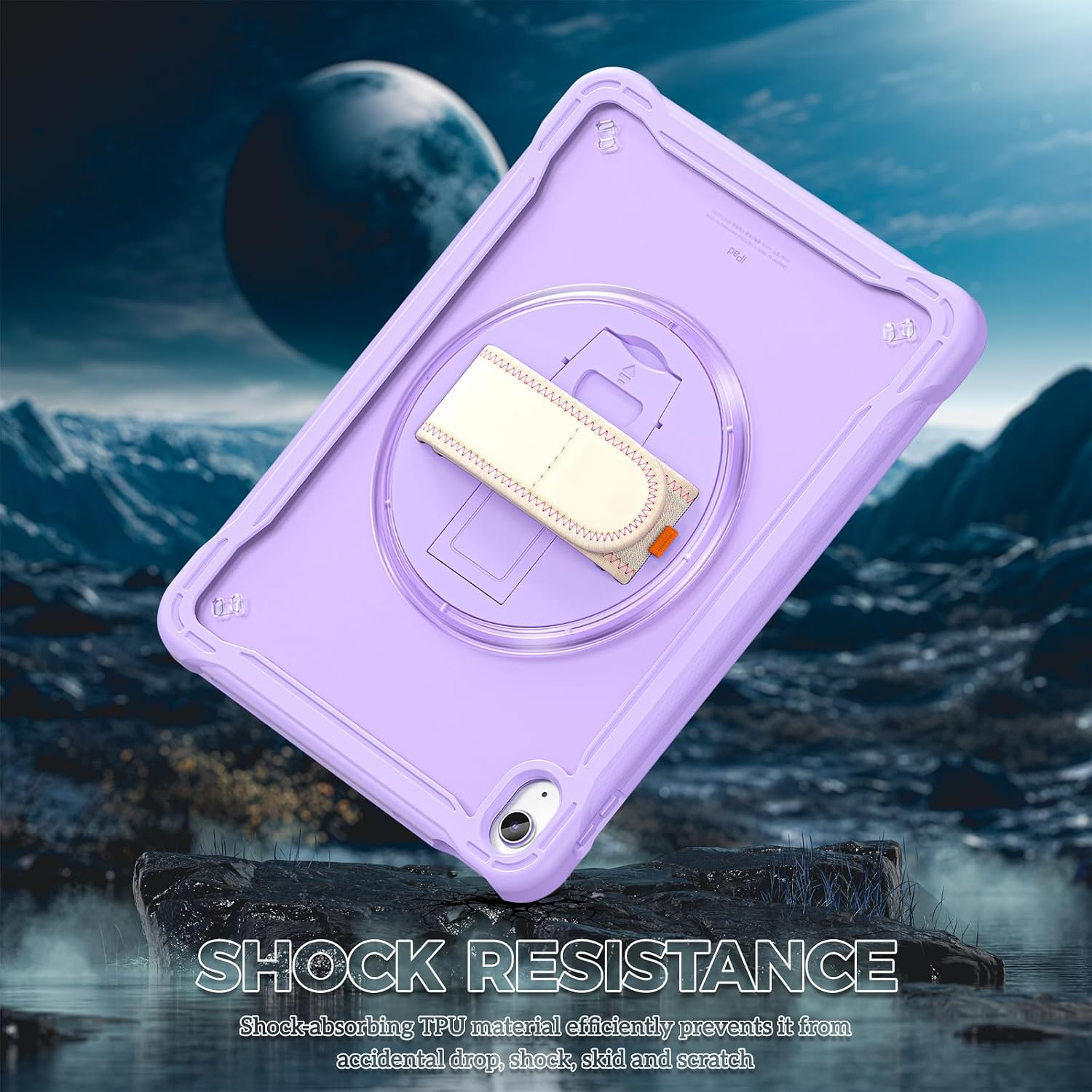 ProCase for iPad 11th Generation A16 2025/iPad 10th Generation Case 10.9 Inch 2022, Heavy Duty Shockproof Rugged Cover with Hand Strap 360 Degree Rotatable Kickstand Protective for iPad 11/10 -Purple